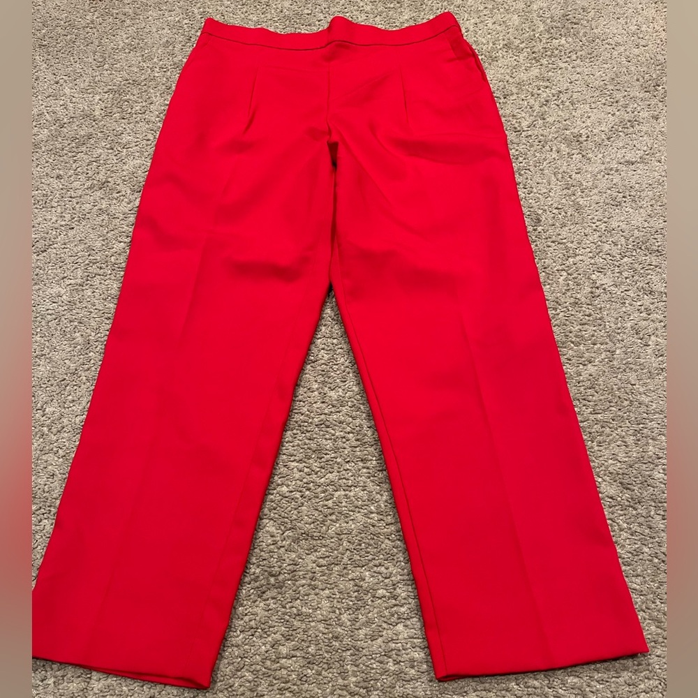 NWT Ann Taylor the Easy Ankle High RiseTapered Pants in Bright Red size L. - Picture 7 of 16